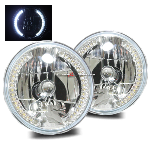 7" H6024 Round LED Strip Headlights Chrome