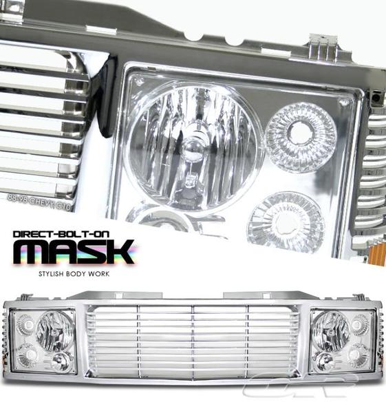 C10 19881998 Full Size Truck Grille + Headlights Conversion Chrome